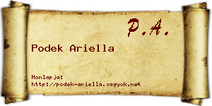 Podek Ariella névjegykártya